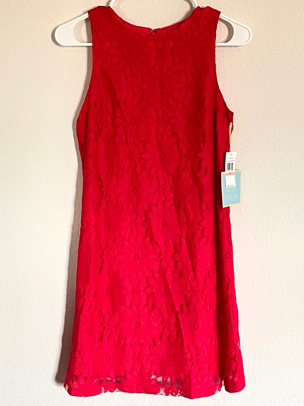 CeCe Red Floral Lace Sleeveless Shift Mini Cocktail Homecoming Dress 2 Petite
